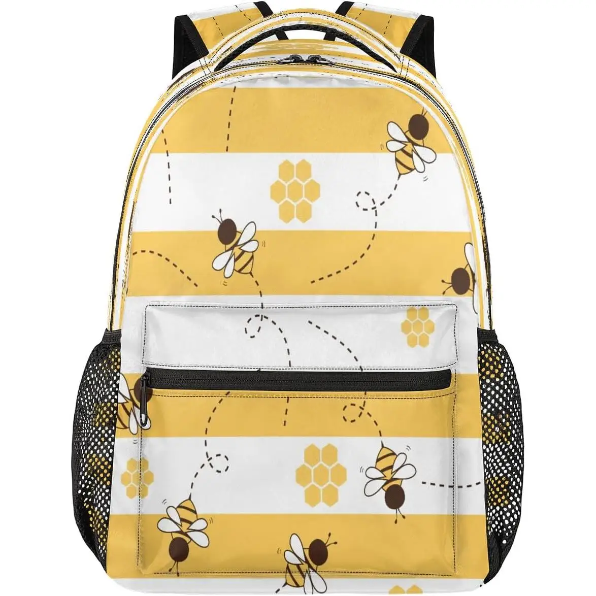 

Backpack Bee Cute Yellow Waterproof Lightweight Travel Back Pack Adjustable Casual Rucksack For Men Women Daypack Fits
