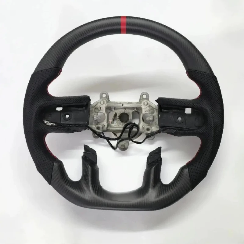 Personalized Custom Steering Wheel for  SRT Hellcat Forged Carbon Fiber Leather Alcantara Interior