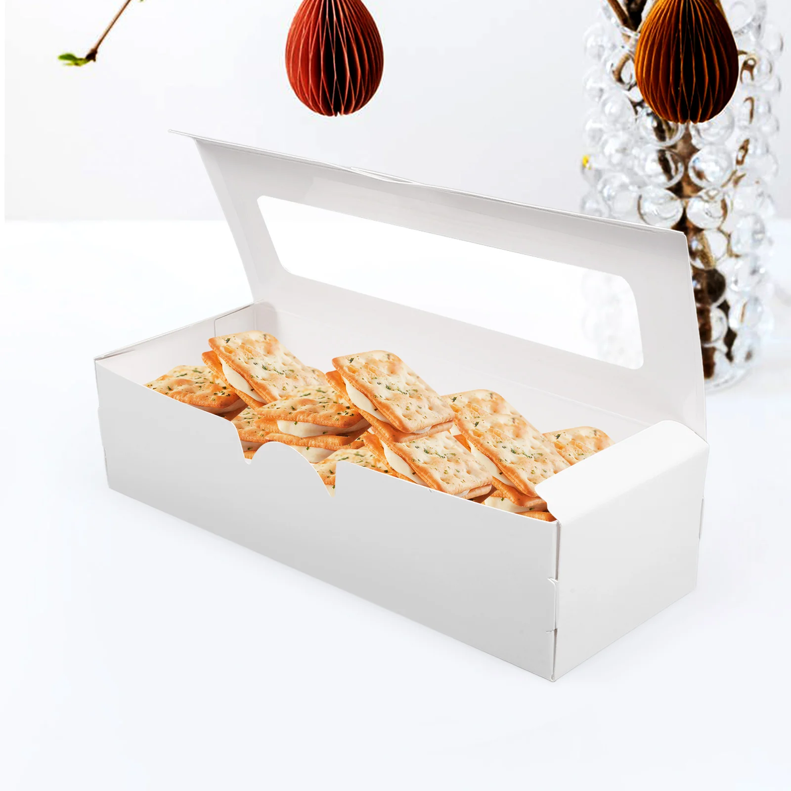 

10pcs Macaron Clear Window Chocolate Packaging Gift Boxes Bakery Storage Containers for Candies Desserts Wedding Corporate