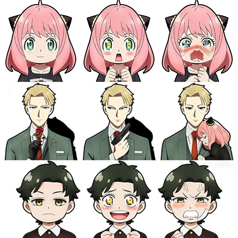 

Аниме-наклейки Spy X Family: милые голографические стикеры с градиентом, различные стили, волшебные визуальные эффекты для поделок своими руками