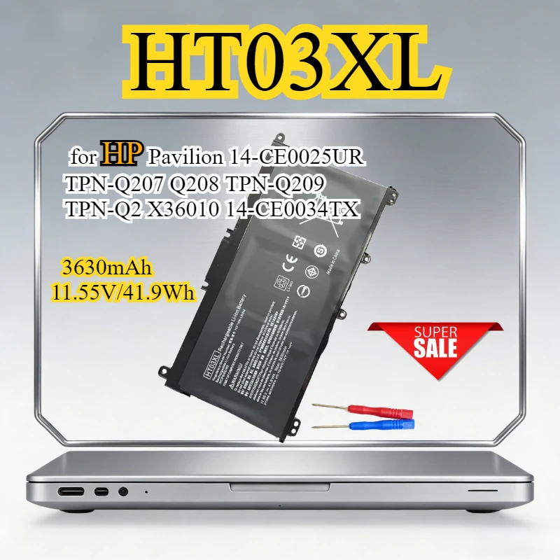 

NEW Replacement Laptop Battery HT03XL HSTNN-LB8M for HP Pavilion 14-CE0025UR TPN-Q207 Q208 TPN-Q209 TPN-Q2 X36010 14-CE0034TX