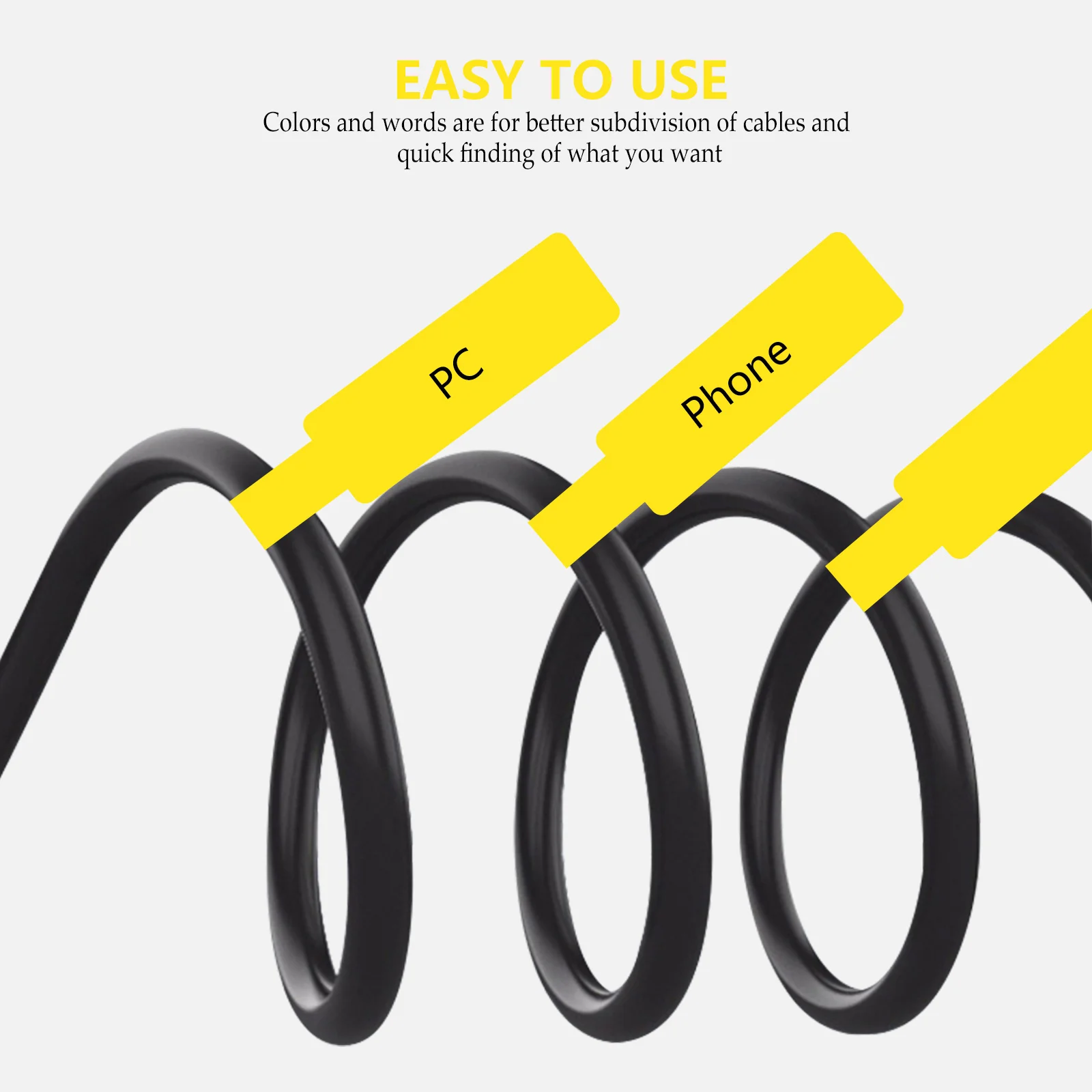 

Self-Adhesive Cable Labels Waterproof Tear Resistant Cord Marker For Home Office School Practical Cable Identification