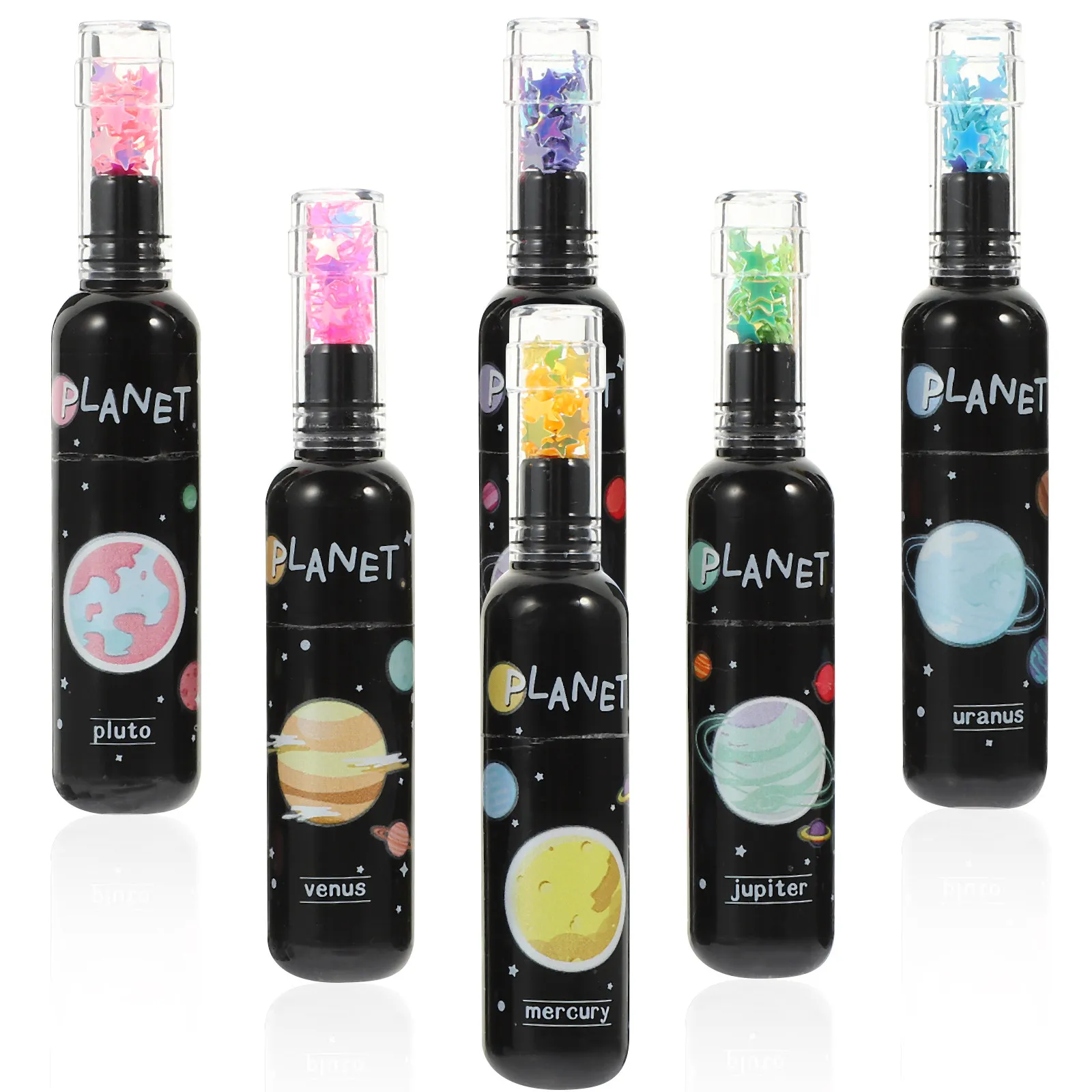 

6Pcs Highlighters Extra Smooth Writing Cartoon Planet Pattern Student Markers School Supplies Kawaii Colorful Pens