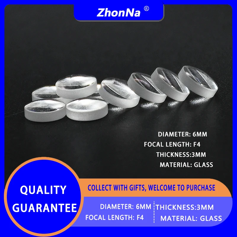 عدسة تركيز بالليزر قطر 6 مللي متر جودة عالية F4 البعد البؤري مكثف آلة قطع العدسة زجاج شبه كروي وحدة ليزر عدسة لتقوم بها بنفسك