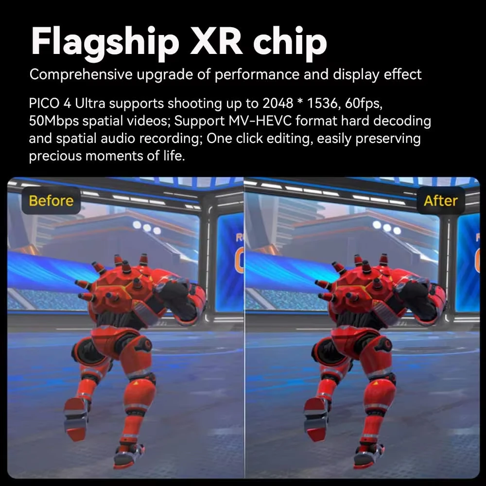 PICO 4 Ultra 256GB MR VR نظارات لعبة البث المتقدمة الكل في واحد سماعة الواقع الافتراضي نظارات ذكية مع جهاز تعقب الحركة