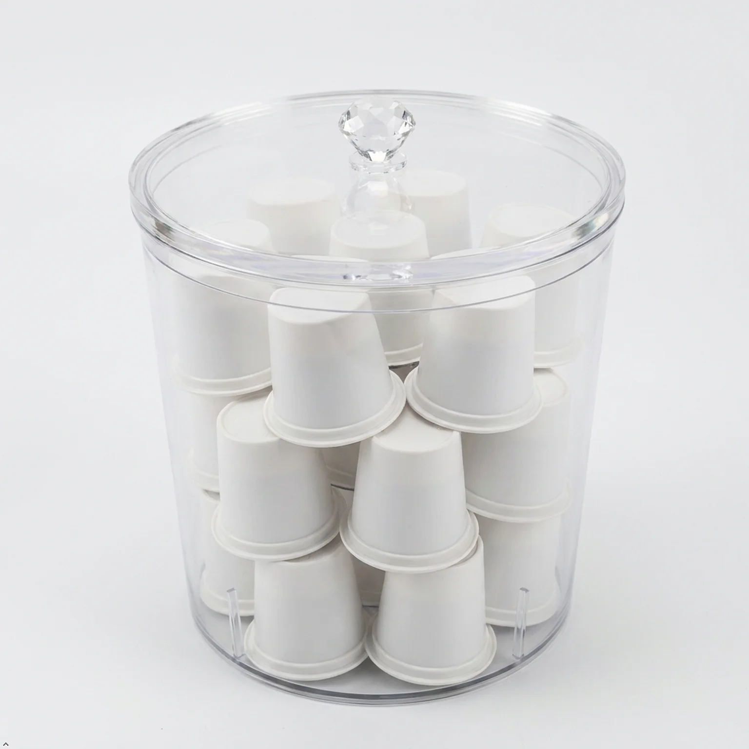 Coffee Pod Holder with Transparent Crystal Lid & Dust Cover, Compatible with Nespresso & Keurig K Cup Pods, Coffee Bar Decor