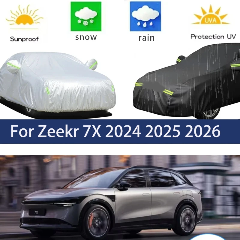 

For Zeekr 7X Accessories 2024 2025 2026 Full Car Covers Outdoor Sun Anti UV Rain Snow Dust Protection Oxford Cloth Accessories