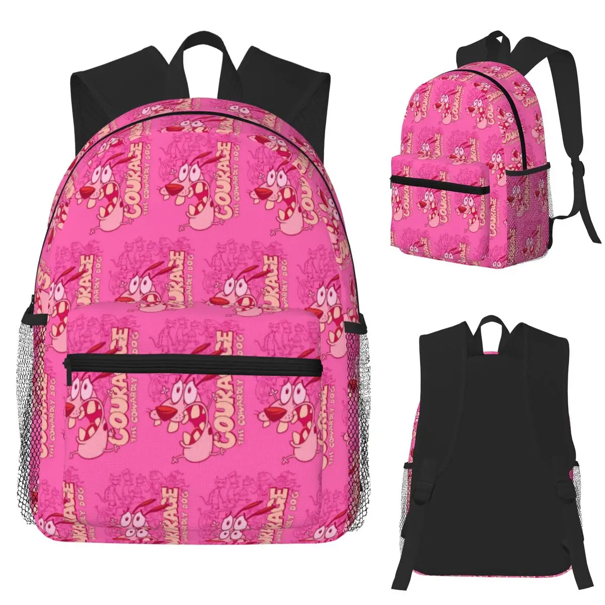 

Cowardly Dog Courage Cartoon Student Backpack School Bag Hiking Travel Daypack for Boys Girls Fashion Bookbag Shoulder Bags