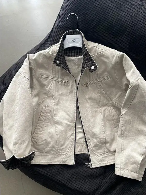 

Мужская рабочая куртка Waed Canvas Stand Collar SSTAC Harington второго поколения, весна-осень, Cleanfit, утяжеленная