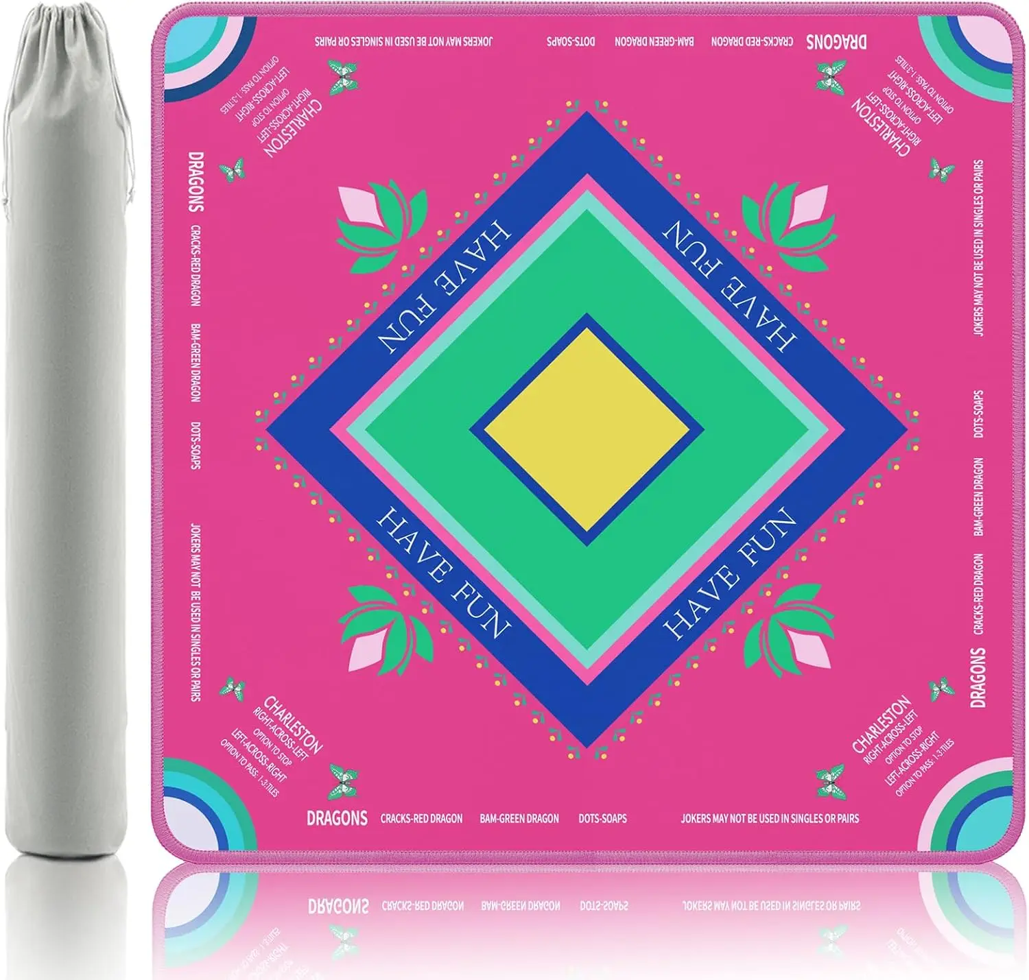 

Противоскользящий шумопоглощающий резиновый игровой коврик, 32,4 x 32,4 дюйма, пурпурный, складной, для маджонга и настольных игр