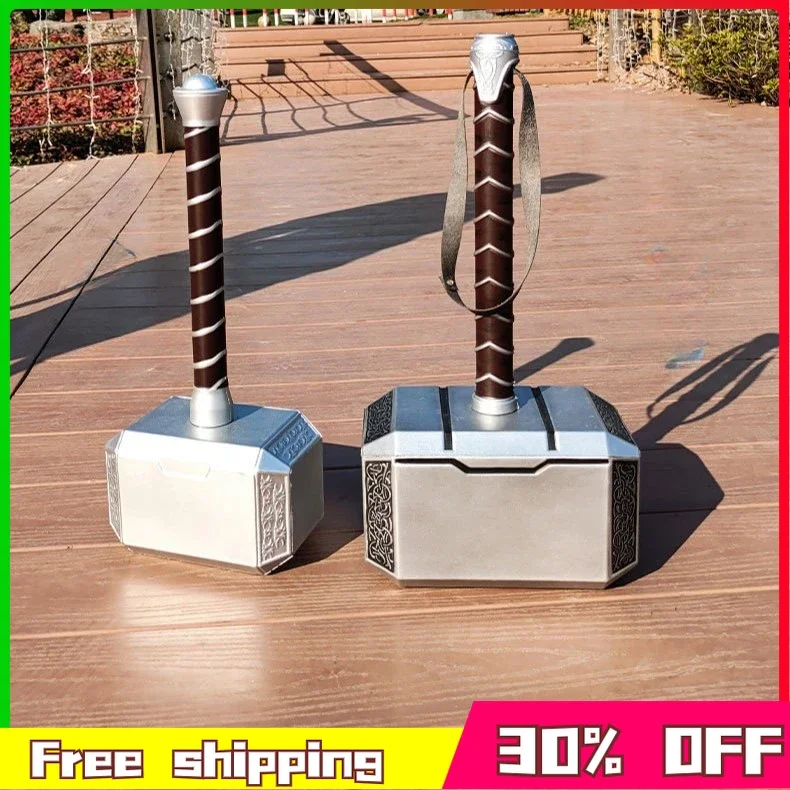 New 44cm Marvel The Avengers Thor Odinson Highly Restored Movies Thor's Hammer Model Powerful Peripherals Anime Action Gift Toys