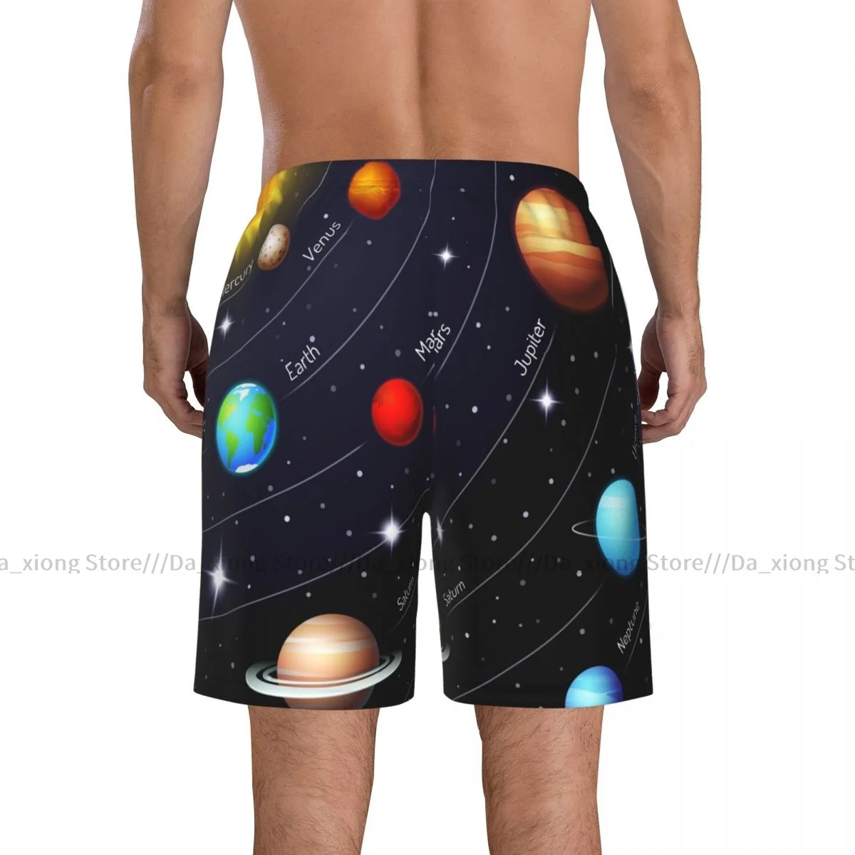 Heren Badmode Zwemmen Korte Slurf Kleurrijk Zonnestelsel Fonkelende Nachtelijke Hemel Strand Board Shorts Zwemmen Surf Shorts