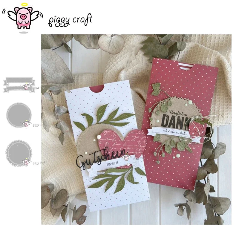 

Piggy Craft metal cutting dies cut die mold Banner disc frame decoration Scrapbook paper craft knife mould blade punch stencils