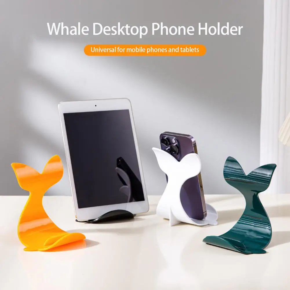 Phone Holder Creative Shape Universal High Stability Smooth Edge Reusable Whale-Shaped Cell Phone Stand Tablet Holder Supplies