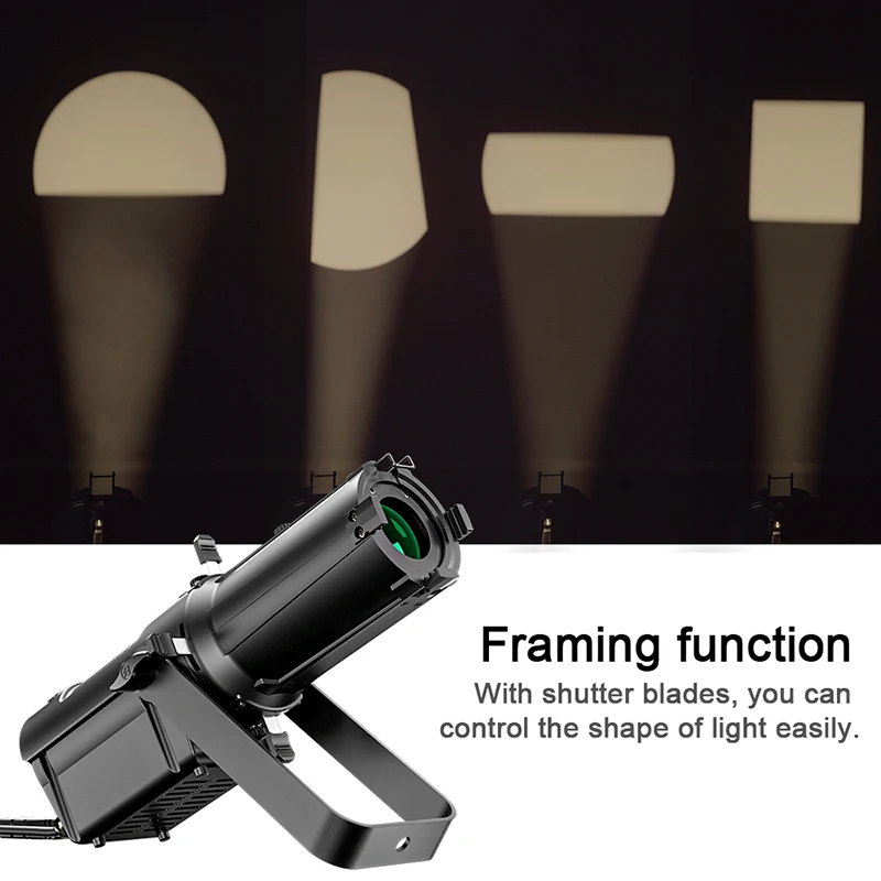 SHEHDS 100W High CRI 90+ Mini Leko Light Manual Zoom LEKO Silent Framing Profile Spotlight for Exhibition