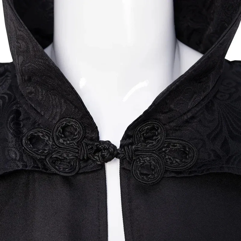 عباءة خارجية رداء الهالوين للرجال في القرون الوسطى RPG فارس القراصنة زي القوطية خمر مقنعين عباءة مصاص دماء رداء Carnl فستان الحفلات