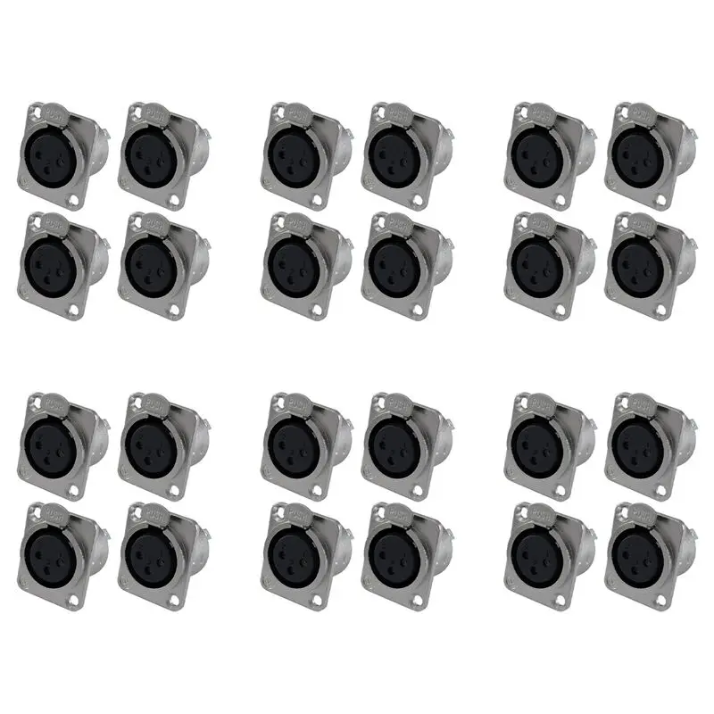 ffyy-xlr-メスジャック-3-ピン-パネルマウントジャック-d-シリーズサイズ-xlr-f-24-パック