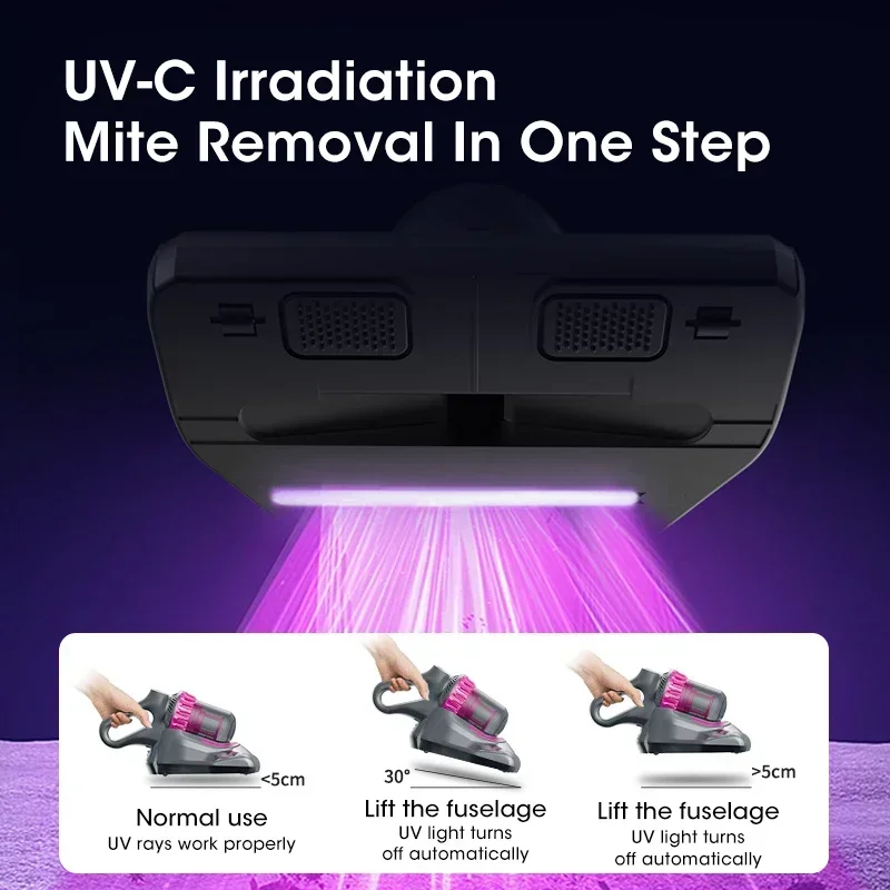 Tappatura Sterilizzazione UV Aspirapolvere Rimozione acari Wireless staccabile 3 in 1 10000pa Scelta filtro per pulizia polvere per auto per capelli