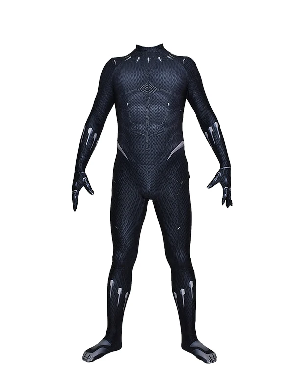 Halloween Black Panther Cosplay Costume 3D Print Adults Kids Newest T'Challa Superhero Zentai Suit Bodysuit Men Party Jumpsuit