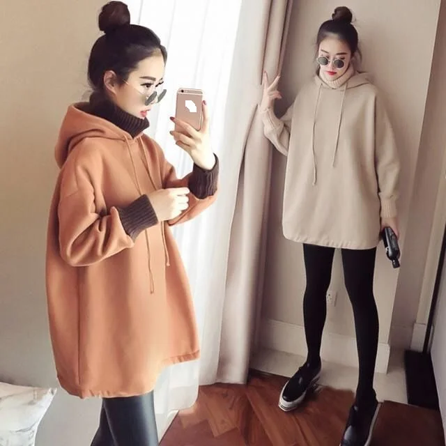 2021 Zwangere Vrouwen Sweater Herfst En Winter Lange Koreaanse Versie Van De Lente En Herfst Moederschap Kleding Mode Hoodies