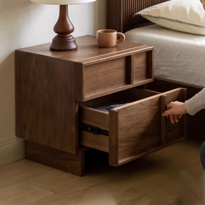 

Wood Bedroom Nightstand Mobile Cabinets Drawers Luxury Storage Organizer Bedside Table Modern Mesitas De Noche Home Furniture