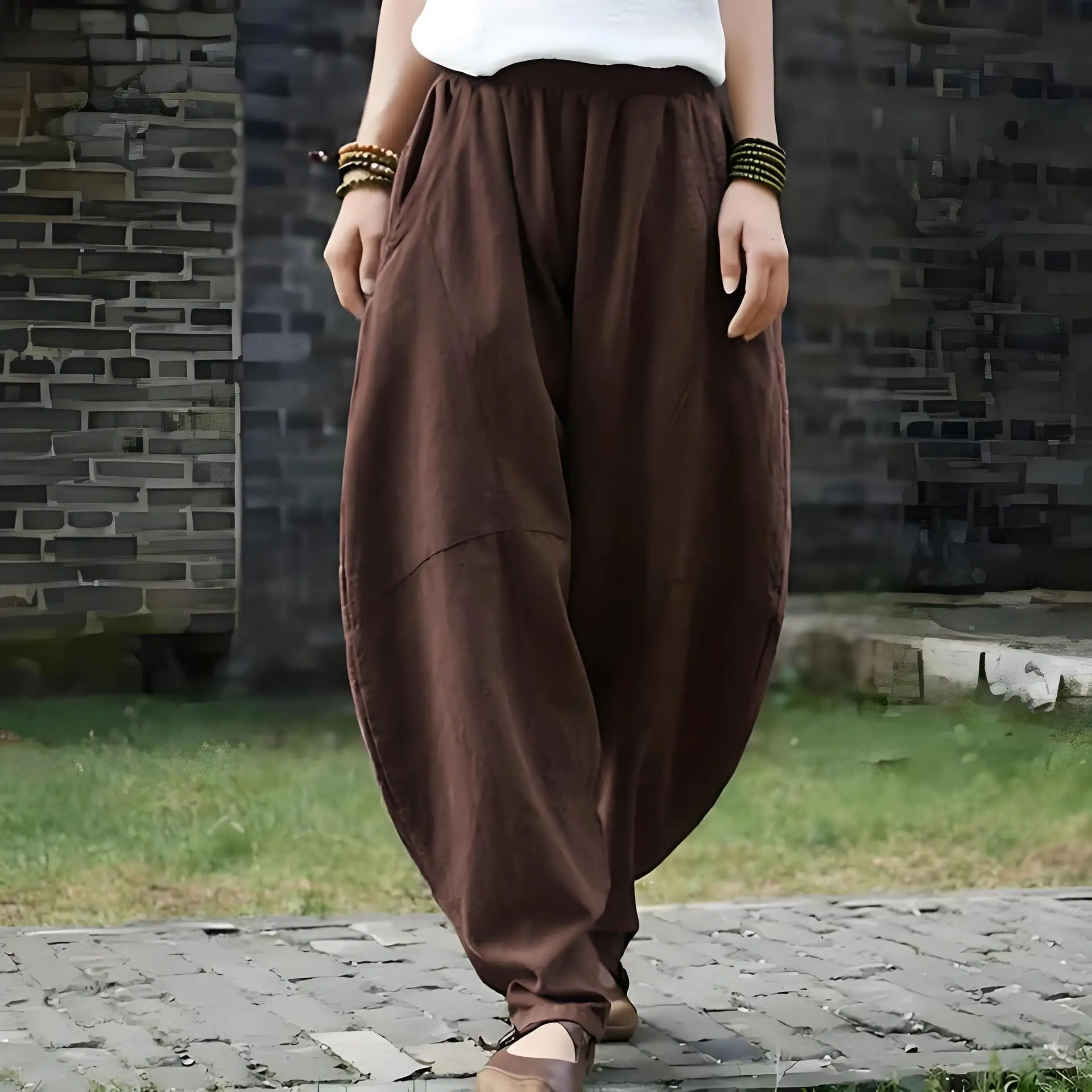 

Wide Leg Pant Women Long Pants Casual Loose High Waist Solid Straight Trousers Y2k Streetwear Elegant Splice Capris Work Loose