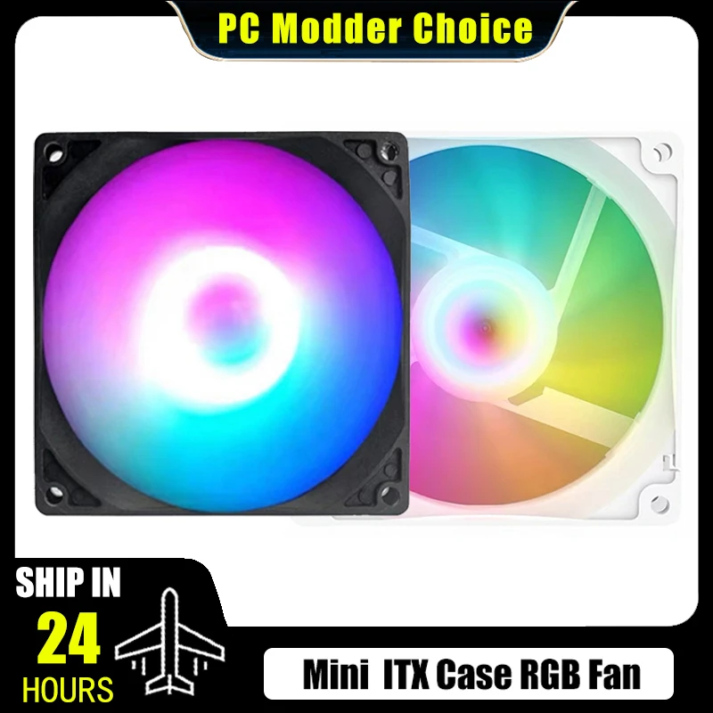 Mini ITX Case Fan 8cm 9cm Match Water / Air Cooling Cooler, CPU Radiator Fan 8025 9225 MB 5V SYNC + 4Pin PWM Black/White