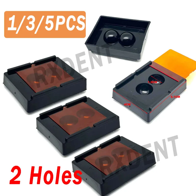 2 Holes Dental Veneer Storage Box Dental Veneer Storage Box Teeth Patch Shading Light Storage Box 1/3/5Pcs