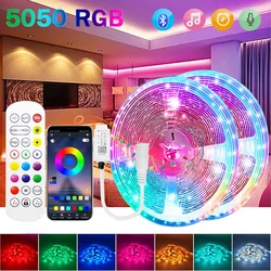 5050 RGB LED Strip Lights 5M-30M Bluetooth Wifi Flexible Lamp Tape Waterproof LED Diode Ribbon For Room Decoration BackLight TV