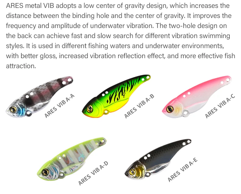 TSURINOYA Metall VIB Harter Angelköder ARES-A Sinkendes Wasser Eis Jig Köder Wobbler 5g 7g 10g 15g Winter Vibration Jigging Swimbait – Detail 6