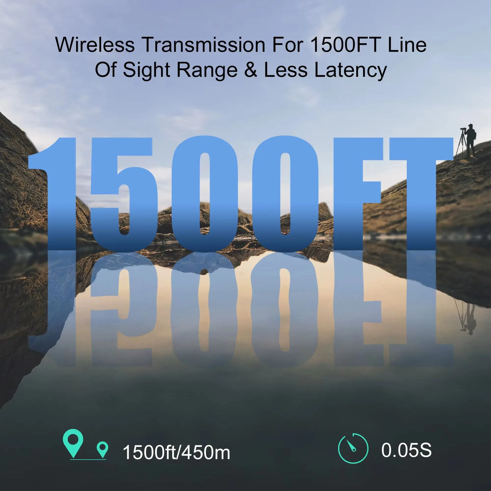 VRRIIS WL087 450M Wireless HDMI Extender 1TX1RX Low Latency UVC Video Transmission Kit for DSLR Camera Live Broadcast Meeting Ca