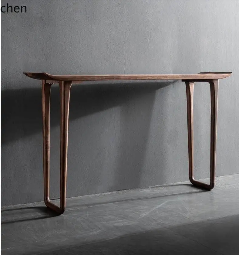 HT النمط الصيني مدخل زن عرض الجدول الحائط طاولة ضيقة مدخل خزانة جانبية مقلوب نهاية الجدول عرض موقف #5