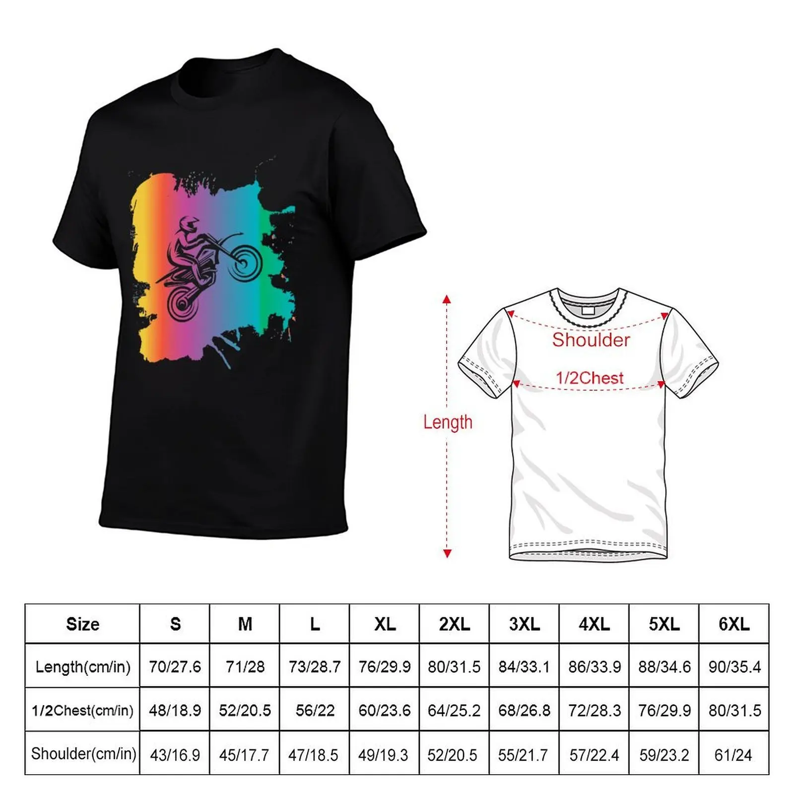 Dirt Bike - Big Splash Color Jumping Motorcycle T-Shirt rapper graphic tees luxury designer mens cotton t shirts