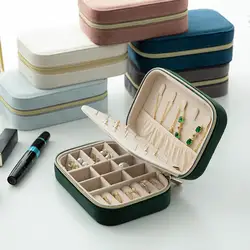 Double-Layer Large-Capacity Jewelry Box Velvet Ring Earrings Bracelet Pendant Storage Box Travel Portable Jewelry Case Organizer