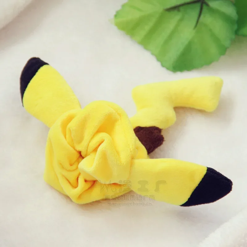 Corbata de pelo de Pikachu de Anime de Pokémon para mujer y niña, banda de goma elástica, accesorios para el cabello, regalo para niños