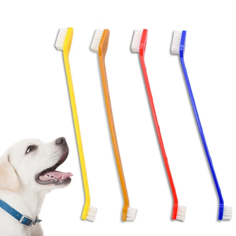 Dog Toothbrush 2pc Set Double Sided Dog Teeth Brush Soft Hair Toothbrush Dogs Oral Cleaning Dogs Teethbrush 2pc Set Pet Products