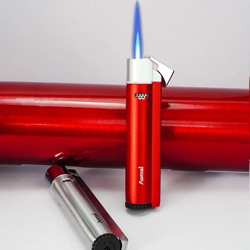 

Aomai Compact Jet Lighter Butane Torch Turbo Lighter Windproof All Metal Cigar Lighter Cigarette Accessories For Men Gift No Gas