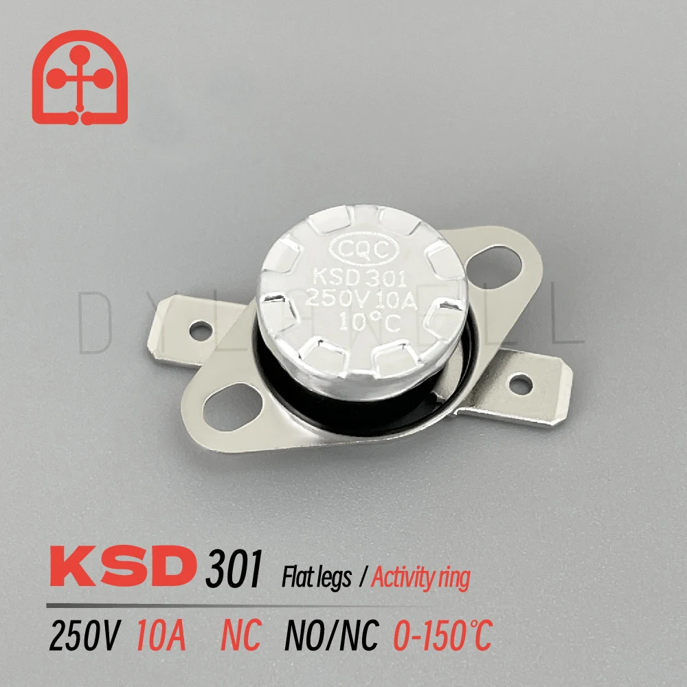 KSD301 250V 10A Normally Closed / Open Thermal Sensor Temperature Switches 0 10 40 65 70 80 130 150 Celsuis Degree