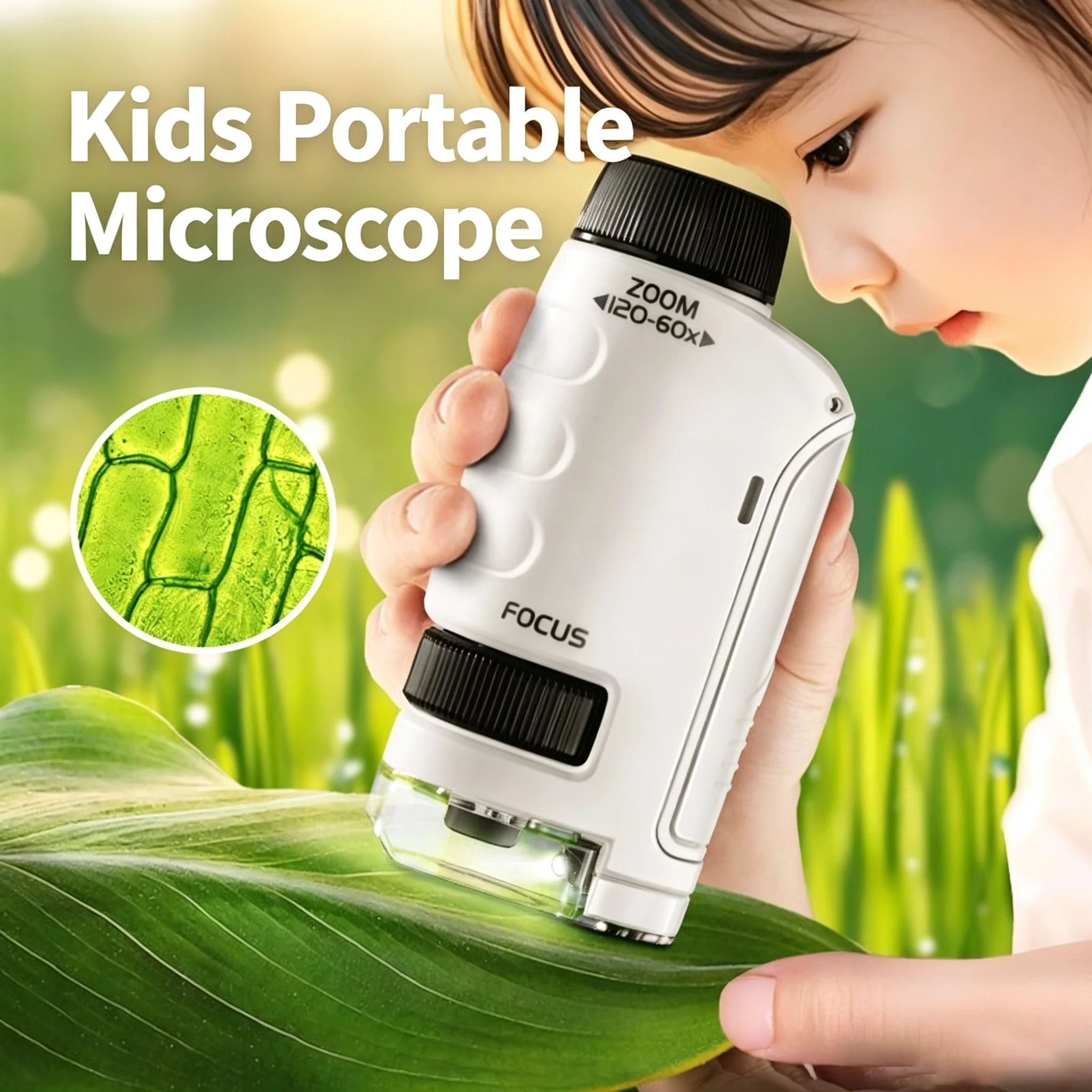 Microscope portable pour enfants, kit d'expériences scientifiques biologiques, jouet éducatif STEM, cadeau pour garçons et filles