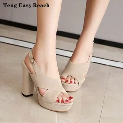 2024 New Ladies Fashion Shallow Mouth Fish Mouth Square High Heels Comfortable Ladies Party Shoes Simple Ladies Shoes 34-43