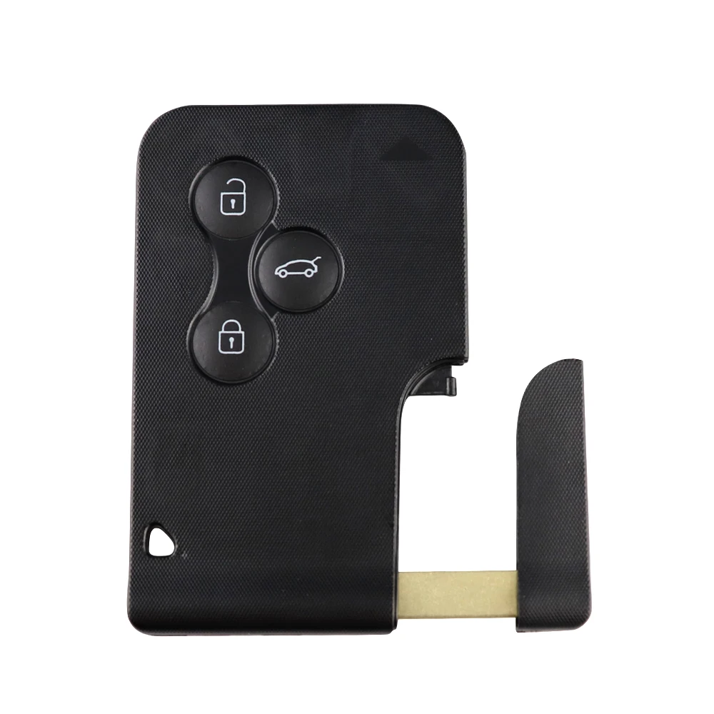 3 Buttons Smart Card Key Shell For Renault Clio Logan Megane 2 3 Koleos Scenic II Grand Emergency Insert Small Key Case No Logo