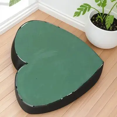 

1Pcs Car Floral Mud Flower Head Decoration Large Green Heart DIY Suction Cup Wedding Water Absorb Mud Flower Arranging