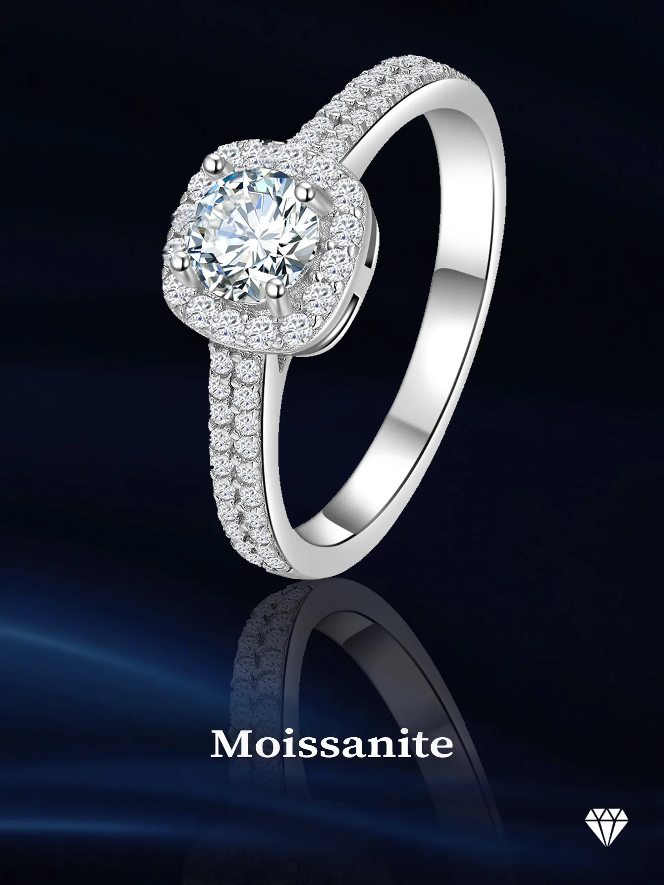 

925 Sterling Silver Ring Moissanite Rings Wedding Ring Round Rings 0.5ct Moissanite Ring