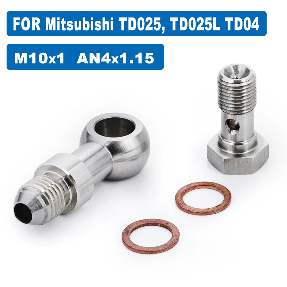 

M10x1.0 To 4AN 1.5mm Restricto Racing Banjo Bolt Kit For Mitsubishi TD025 TD025L JDM Auto Parts Turbo Oil Feed