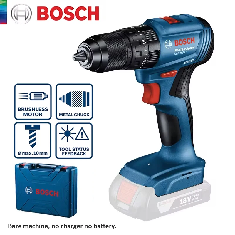 Bosch Professional GSB185 LI Cordless Impact Drill 18V Lithium Battery Brushless Motor Electric Screwdriver Driller Power Tool