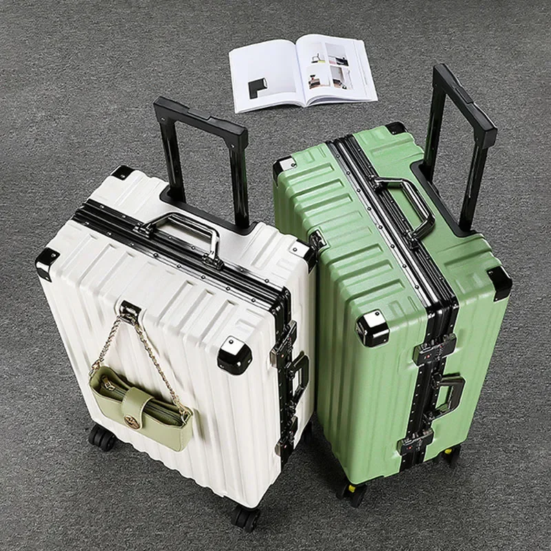 Pull Rod Rolling Suitcase Lightweight Aluminum Frame 20-inch Carry-on Cabin Luggage Large Size 28-Inch Suitcase on Wheels