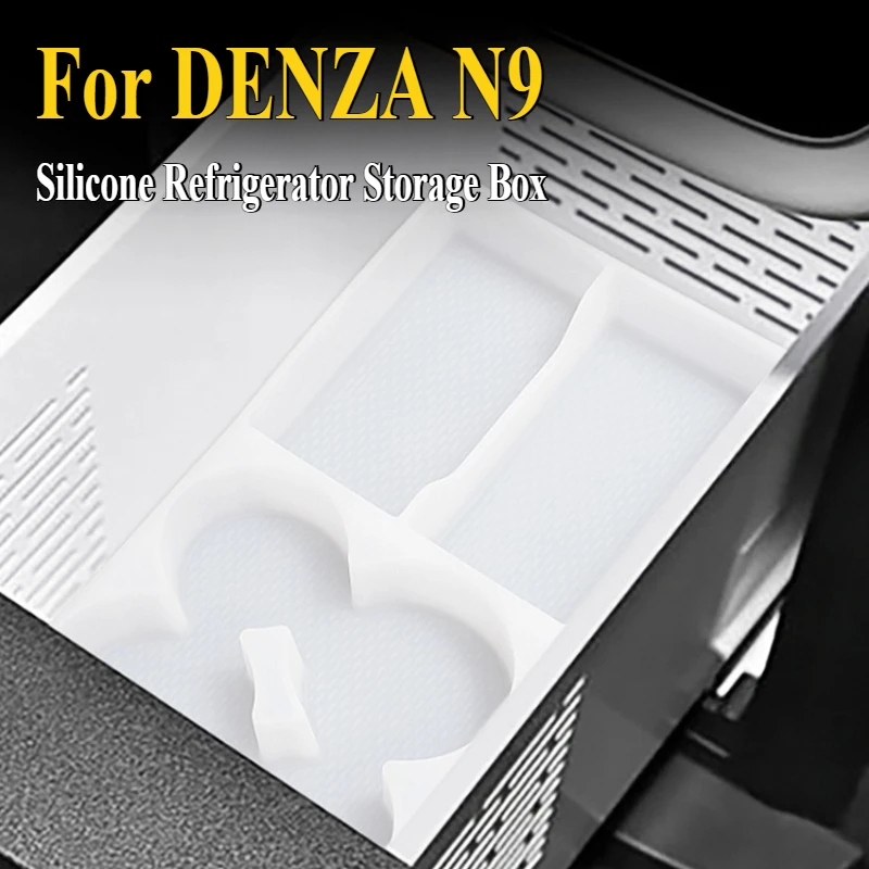 

For DENZA N9 2025 Silicone Refrigerator Storage Box Non-Slip Mat Scratch Resistant Wear Car Interior Modification Accessories