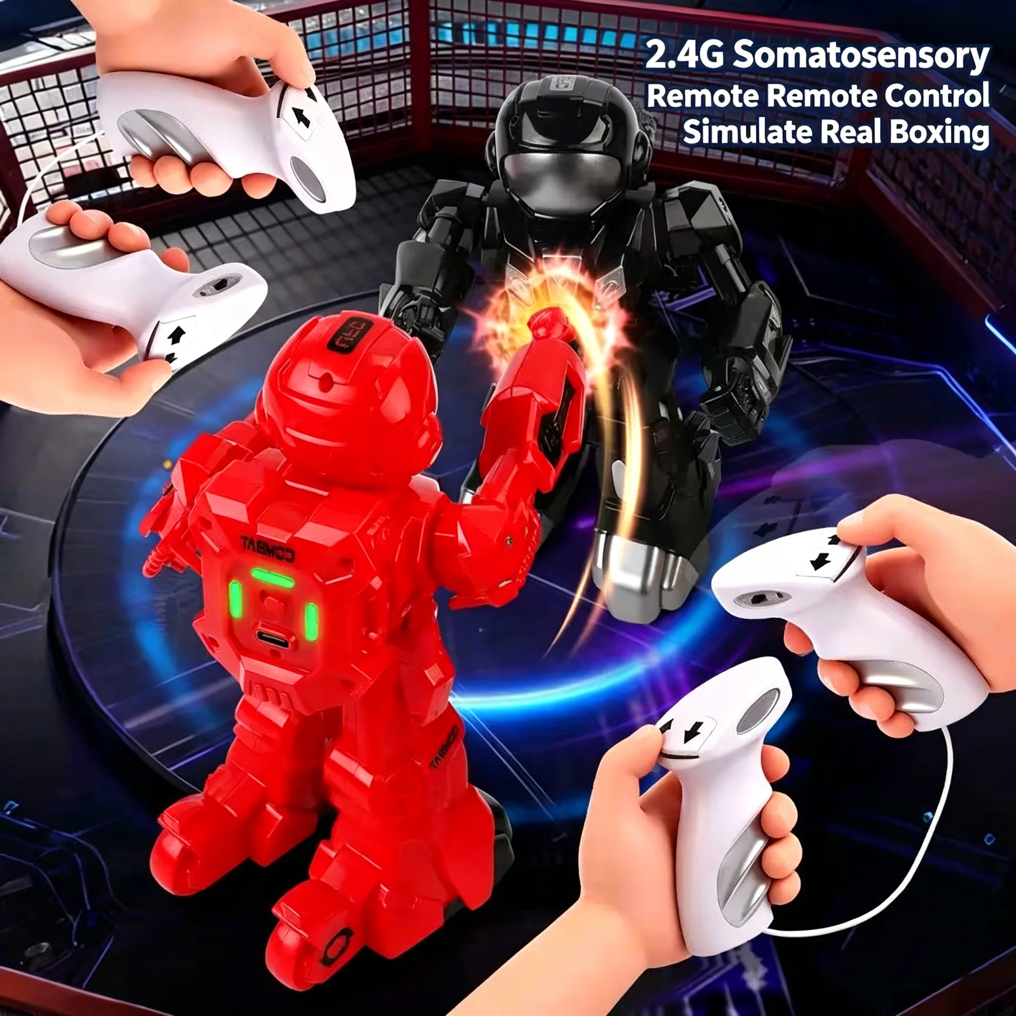 New Smart 2.4G Somatosensory Battle RC Robot Body Sense Remote Control Boxing Robots Toys Boys Smart Robot Battle Toys Kids Gift