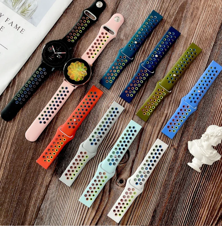 20mm/22mm watch band For Amazfit GTS/2/2e/GTS2 Mini/GTR 42mm/47mm/GTR2/2e/stratos 2/3 Watch Bracelet Amazfit bip rainbow strap