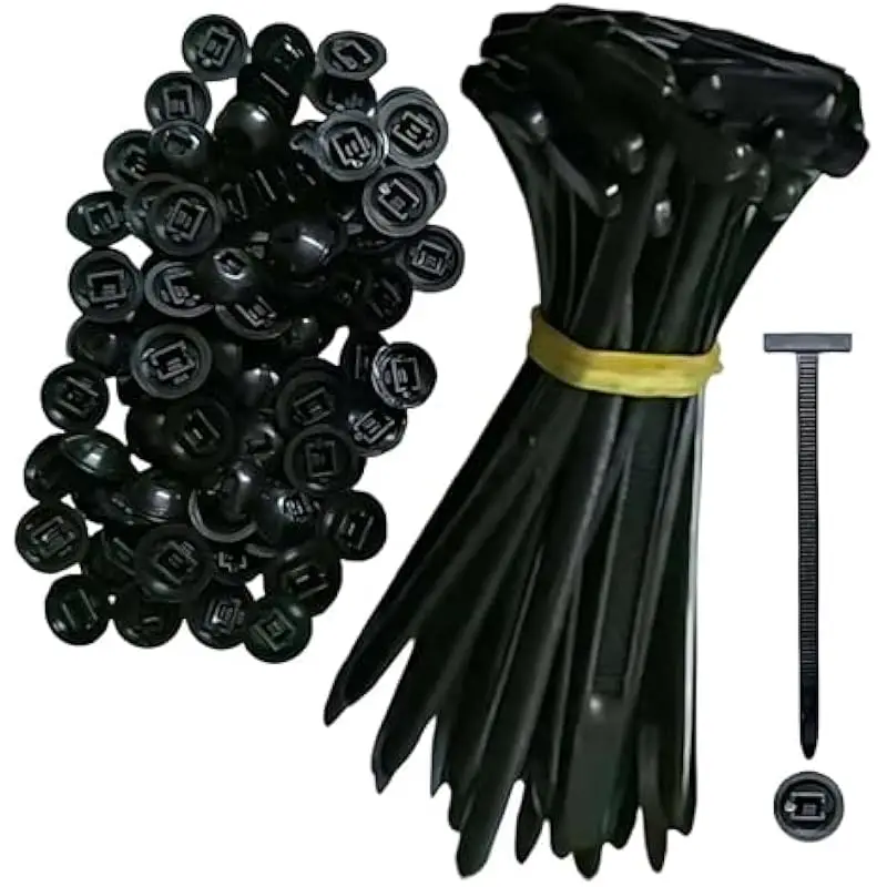 100/50/20PCS Nylon Universal Cable Tie Buckle,Heavy Duty Self-Locking Zip Ties with Button Lock, UV-Resistant Fasteners